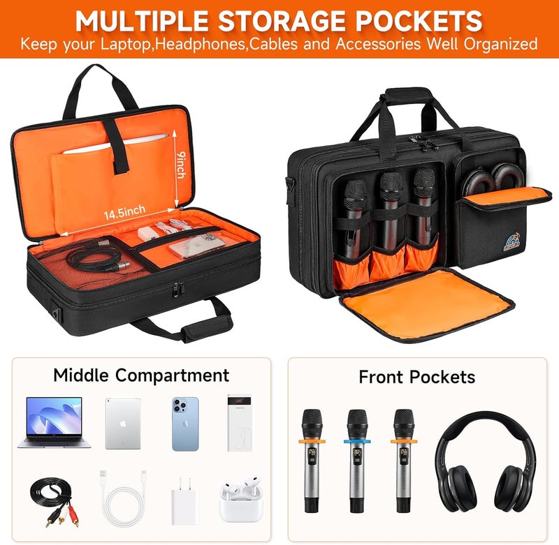 LEFORZ DJ Controller Case Compatible with Pioneer DDJ-FLX4/DDJ-REV1/DDJ-400/DDJ-SB3/DDJ-RB,Padded DJ Controller Storage Bag Fits for Numark Mixtrack Pro FX/Platinum FX/Roland DJ-202 (21.5 x 12 x 2.5 in) - Image 3